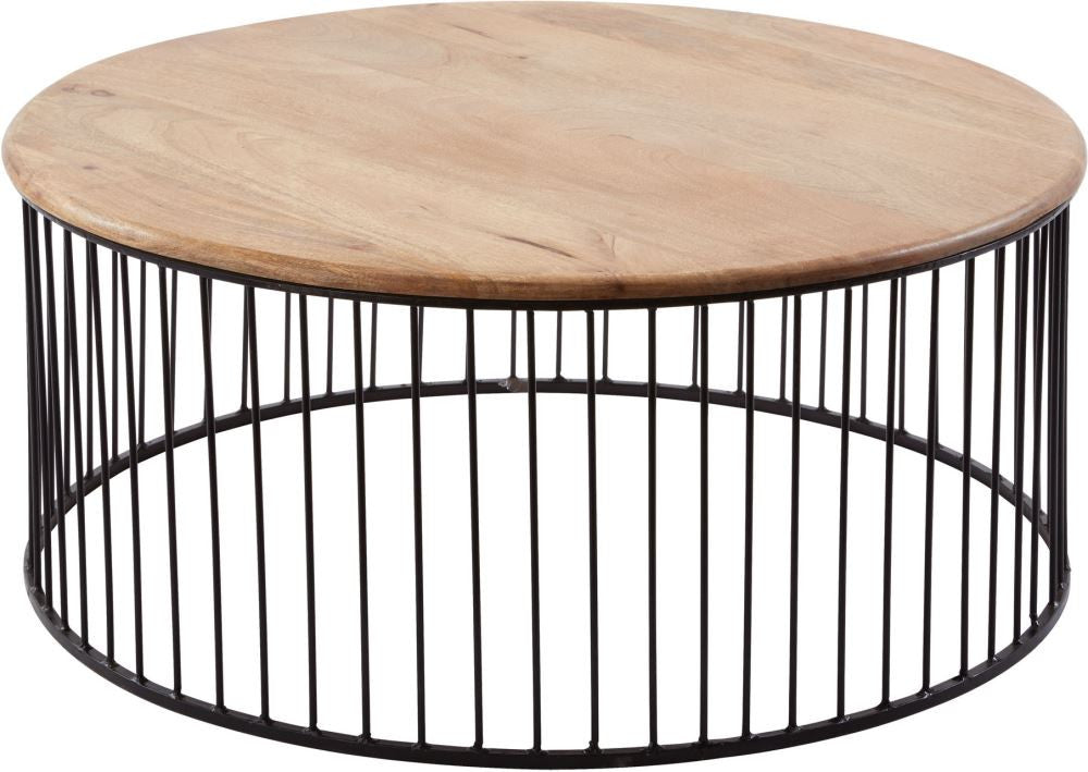 Short Teak & Metal Carousel Table