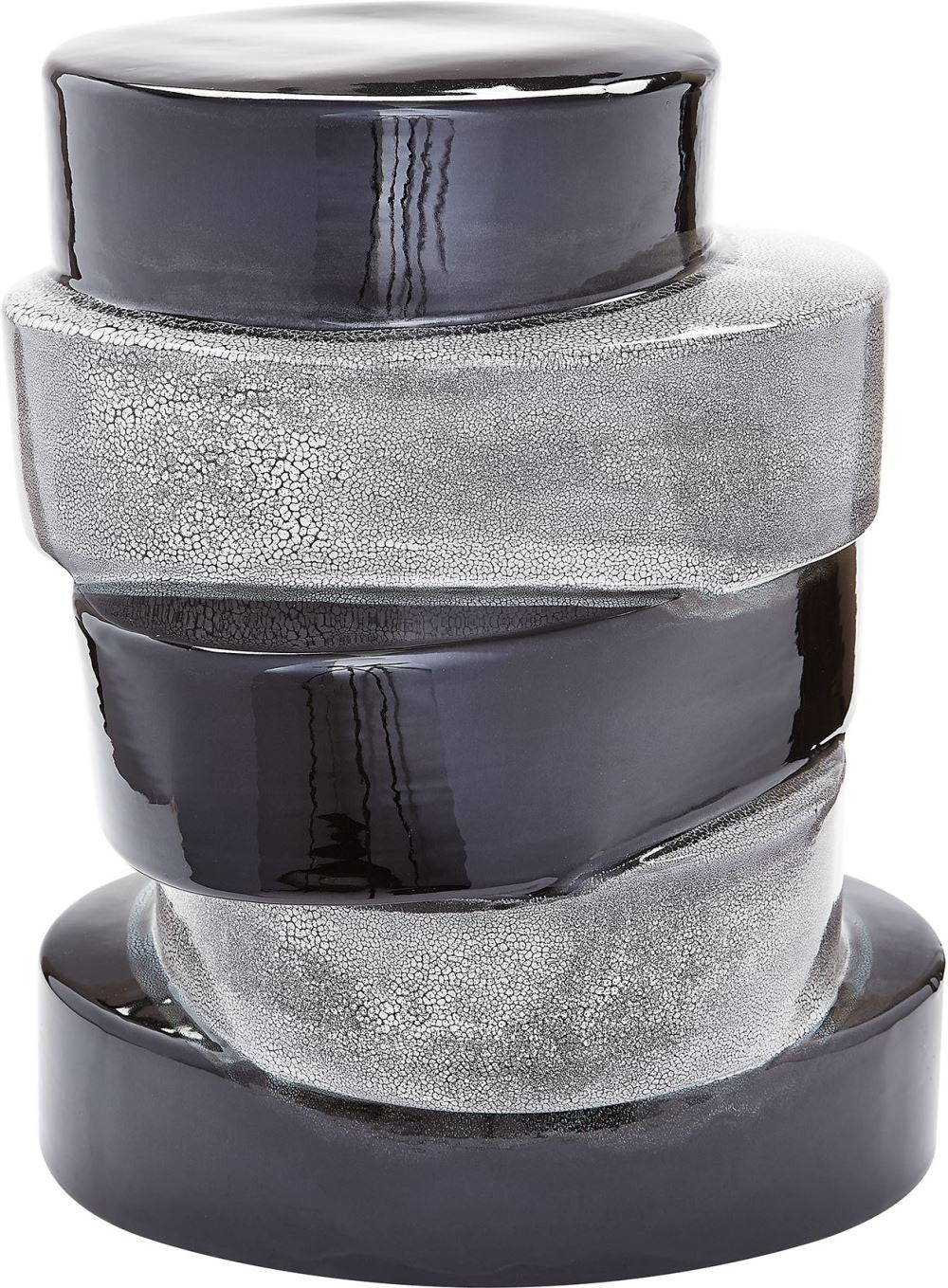Stacked Ovals Side Table In Black and Grey