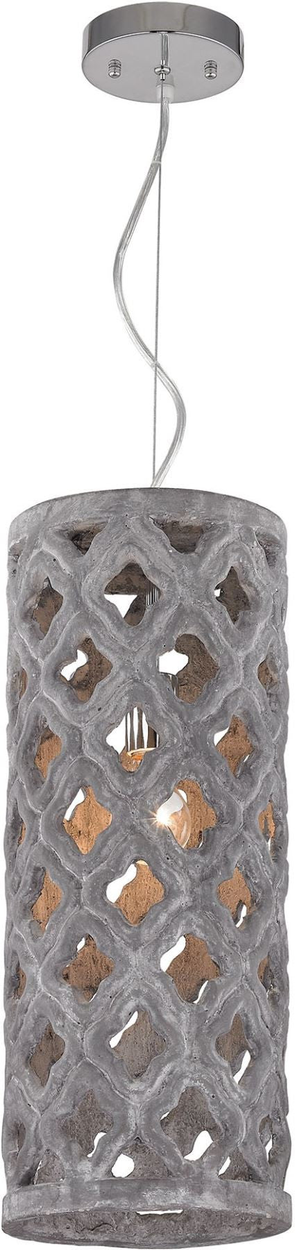 Pierced Grey Antique Lantern With Geometric Pattern
