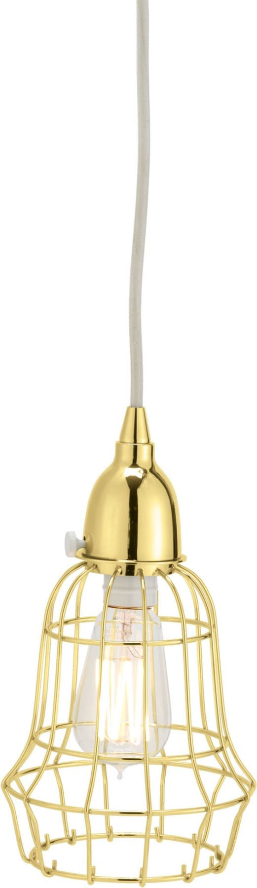 Gold Wire Barrel Pendant Light