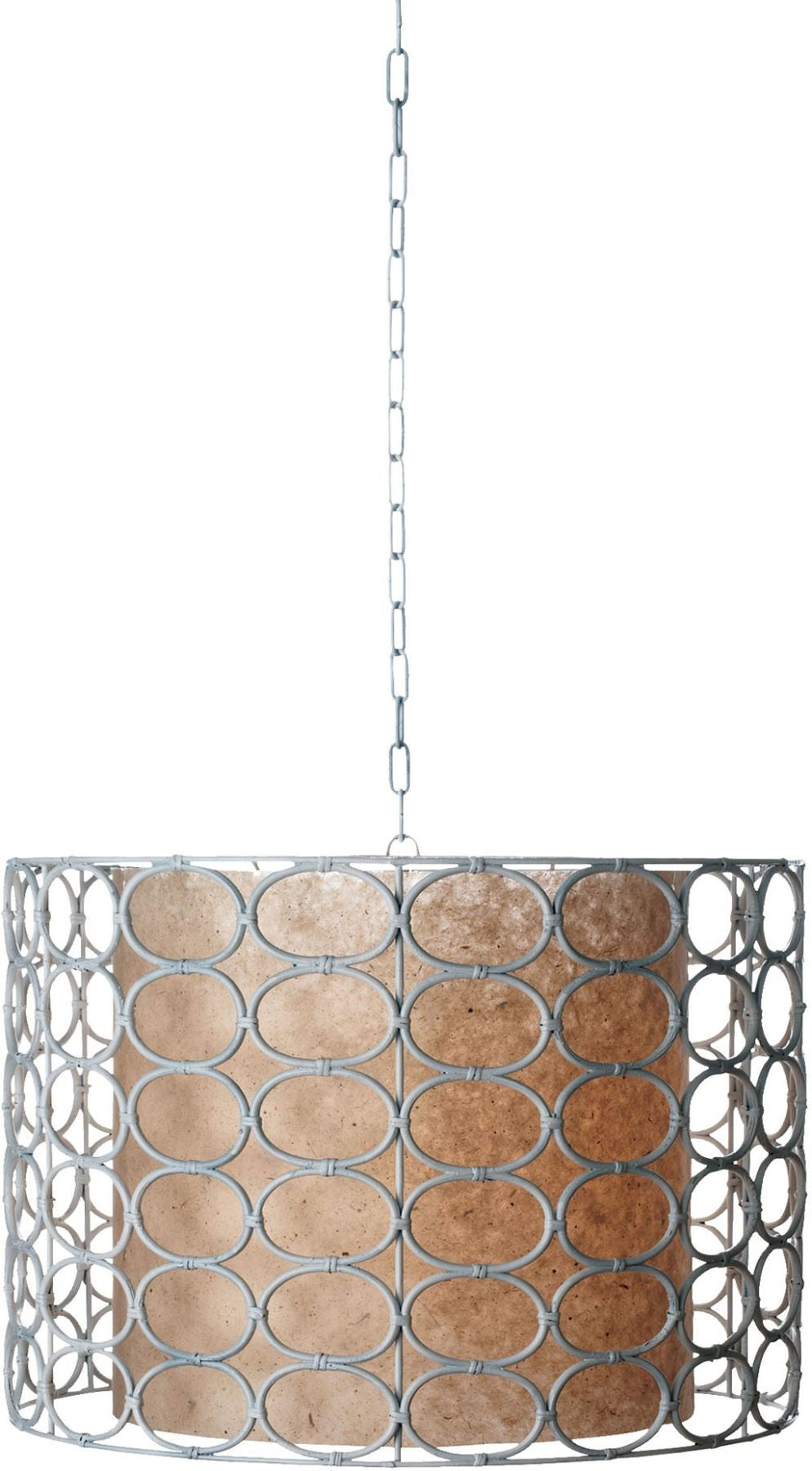 White Drum Oval Ring Lamp