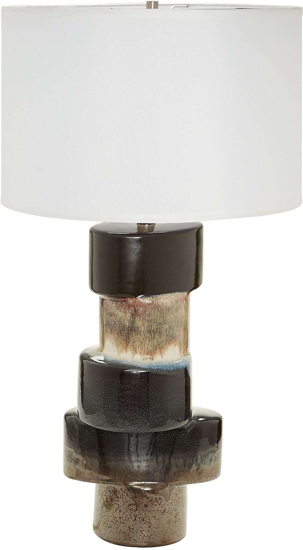 Stacked Ovals Table Lamps In Black Metallic