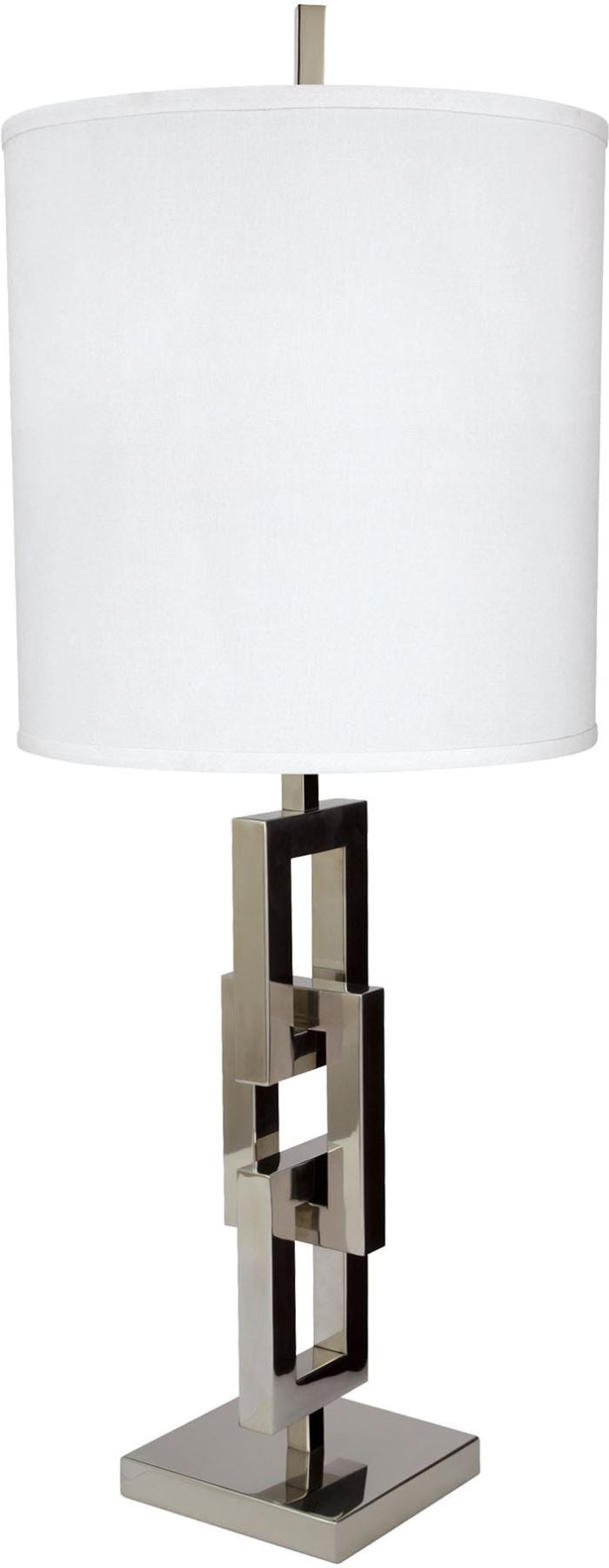 Chain Link Table Lamp With White Shade