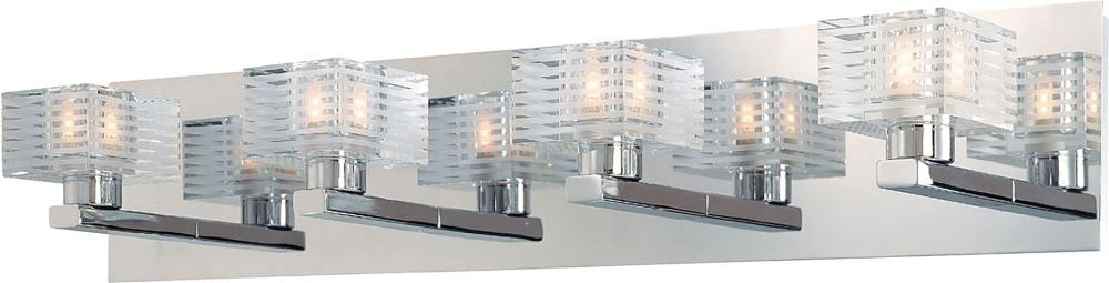 Quatra 4 Light Vanity In Chrome and Clear Glass