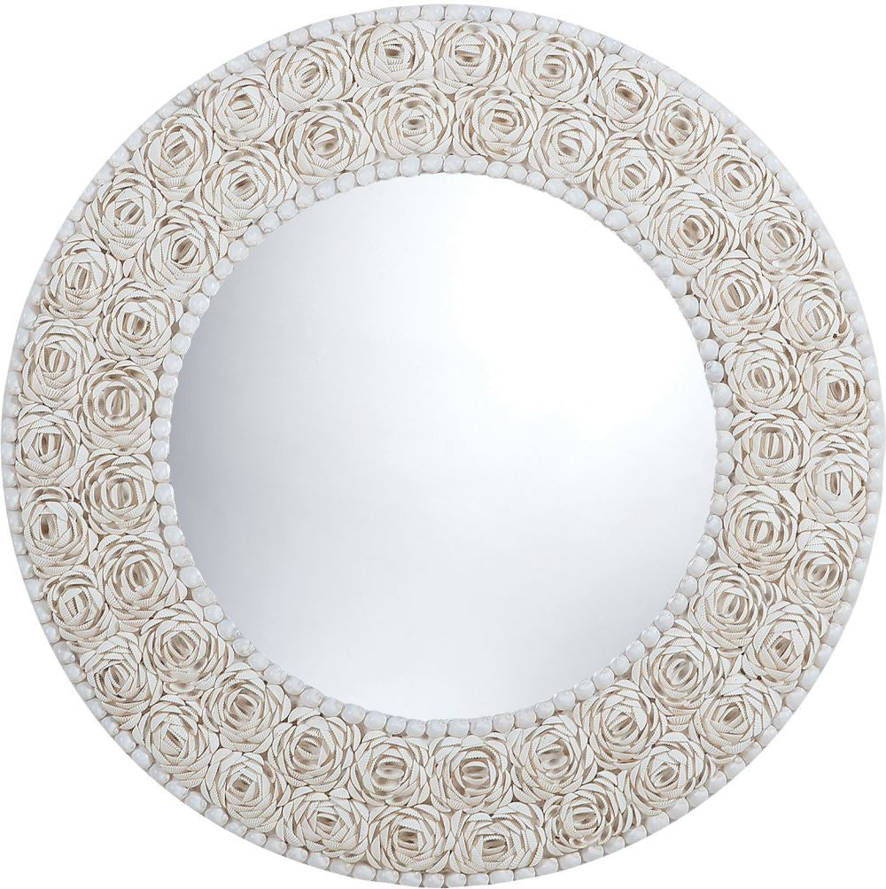 Floral Pattern Clam Shell Framed Mirror