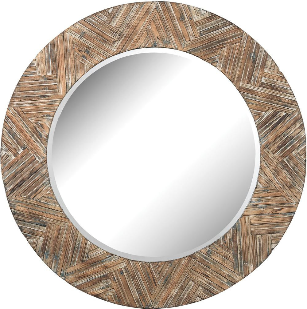 Large Round Wicker Mirror