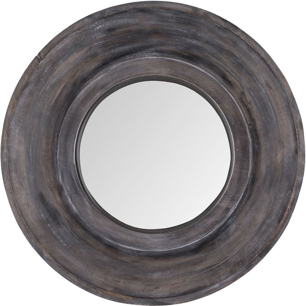 Dark Grey Stain Porthole Mirror