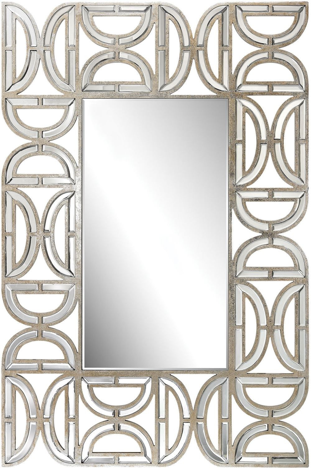 Rectangular Wall Mirror With D Pattern Frame