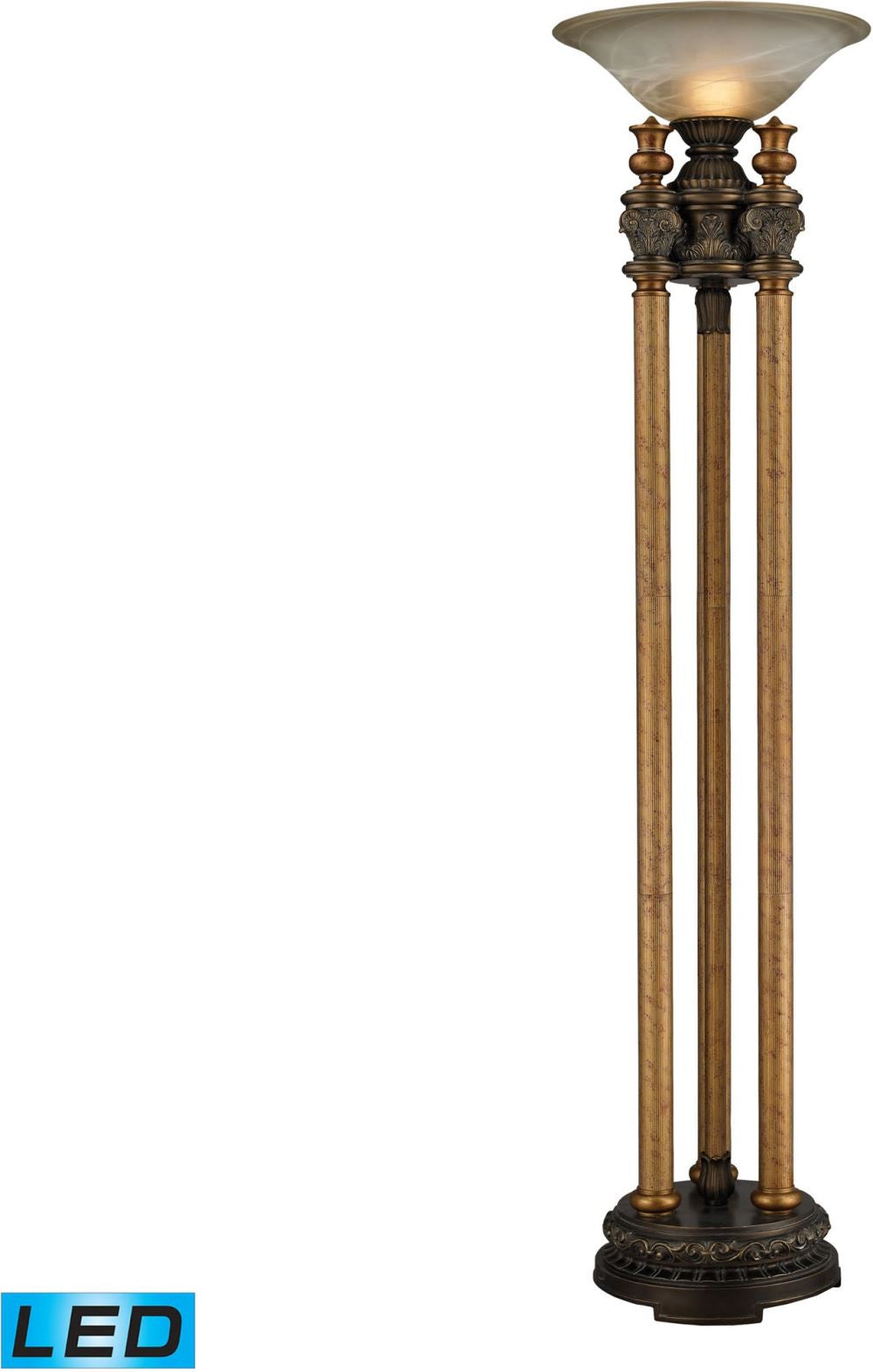 Athena Led Torchiere In Athena Bronze