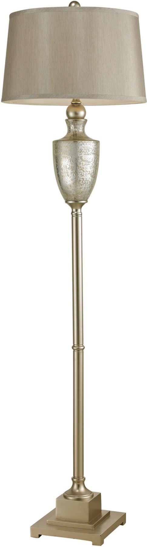 Elmira Antique Mercury Glass Floor Lamp With Silver Accents