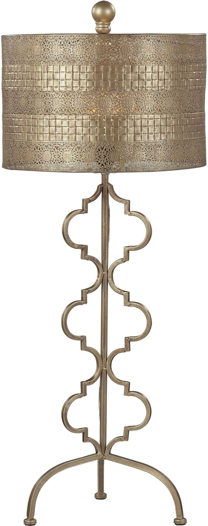 Metal Table Lamp In Gold Leaf