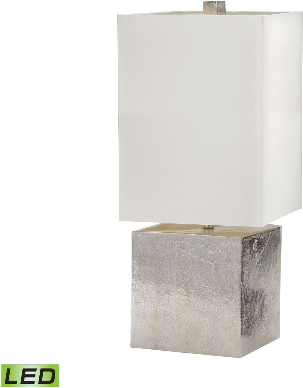Cement Cube Led Table Lamp In Nickel