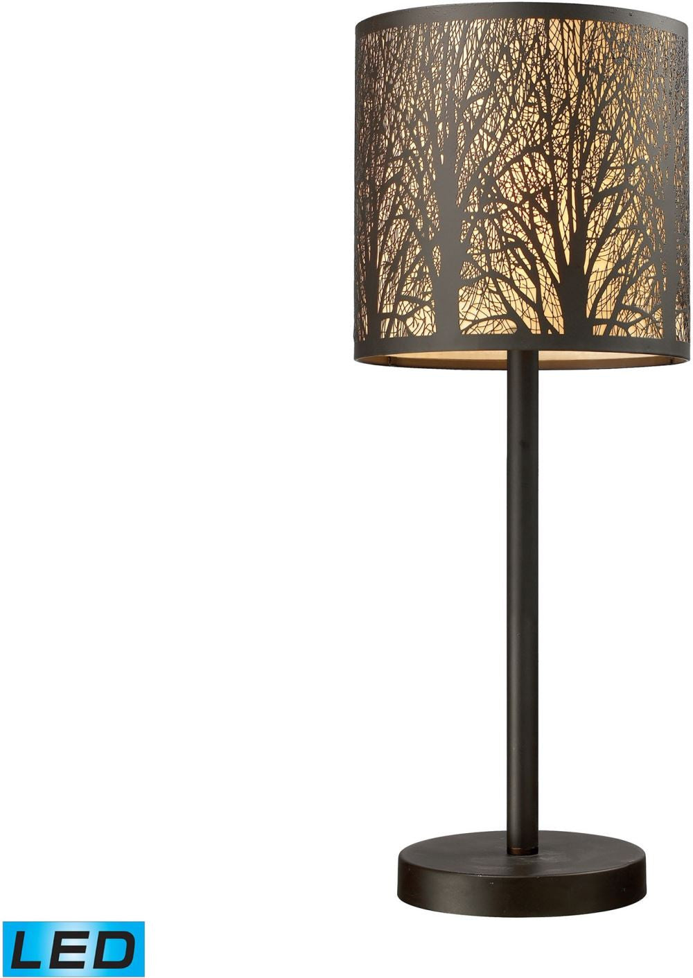 Woodland Sunrise 1 Light Portable Led Lamp In Aged Bronze