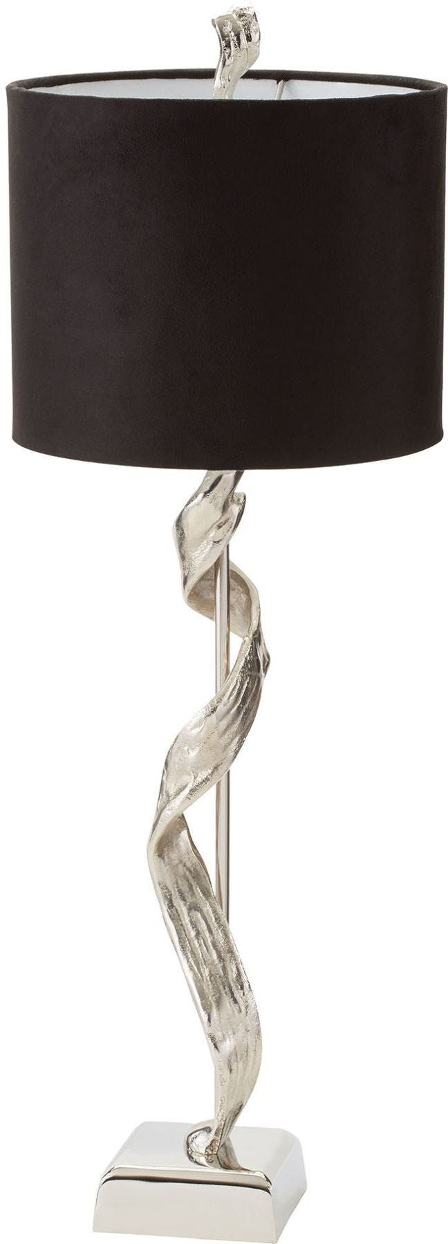 Twisted Bark Table Lamp In Nickel