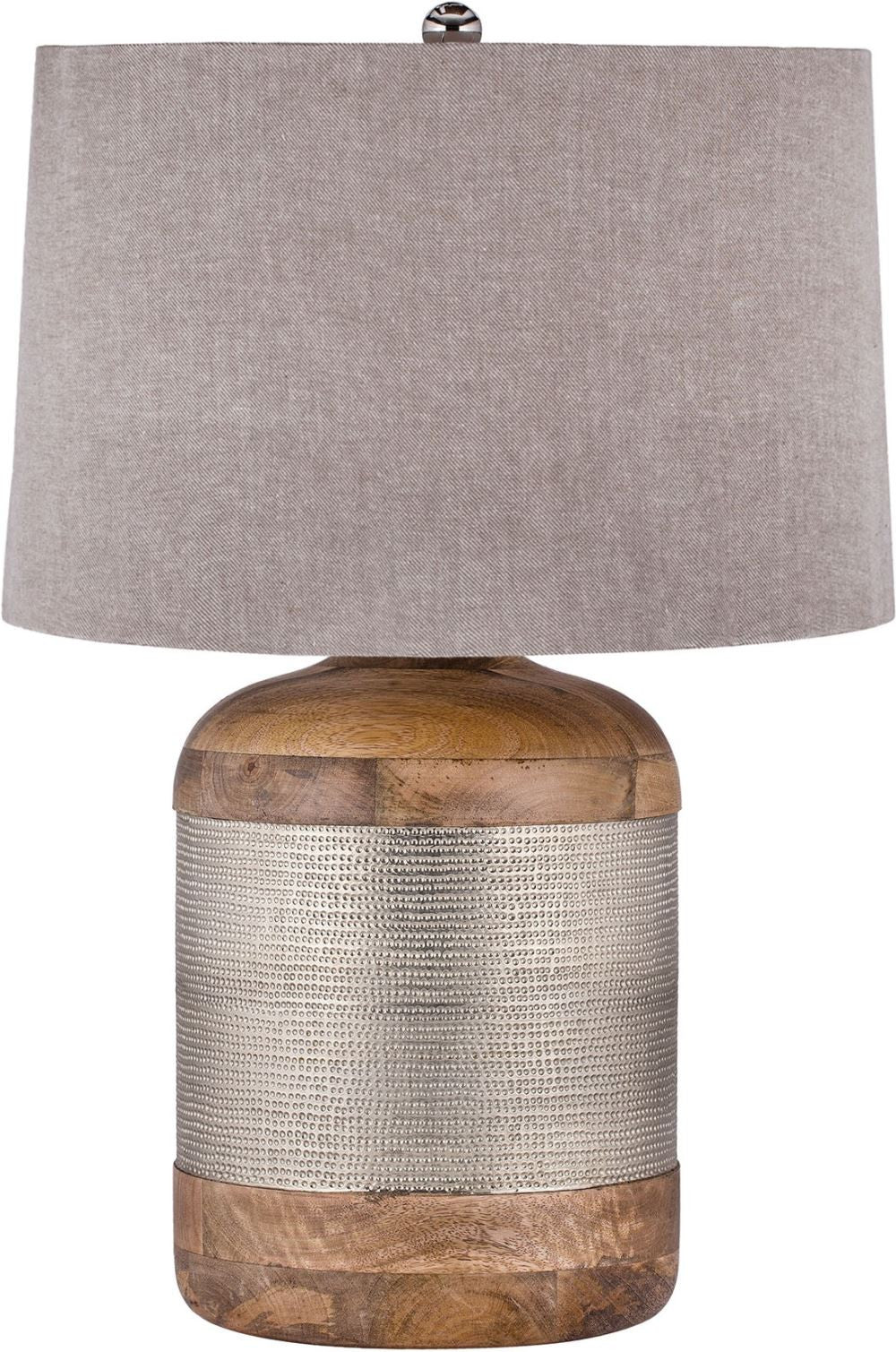 German Silver Drum Table Lamp