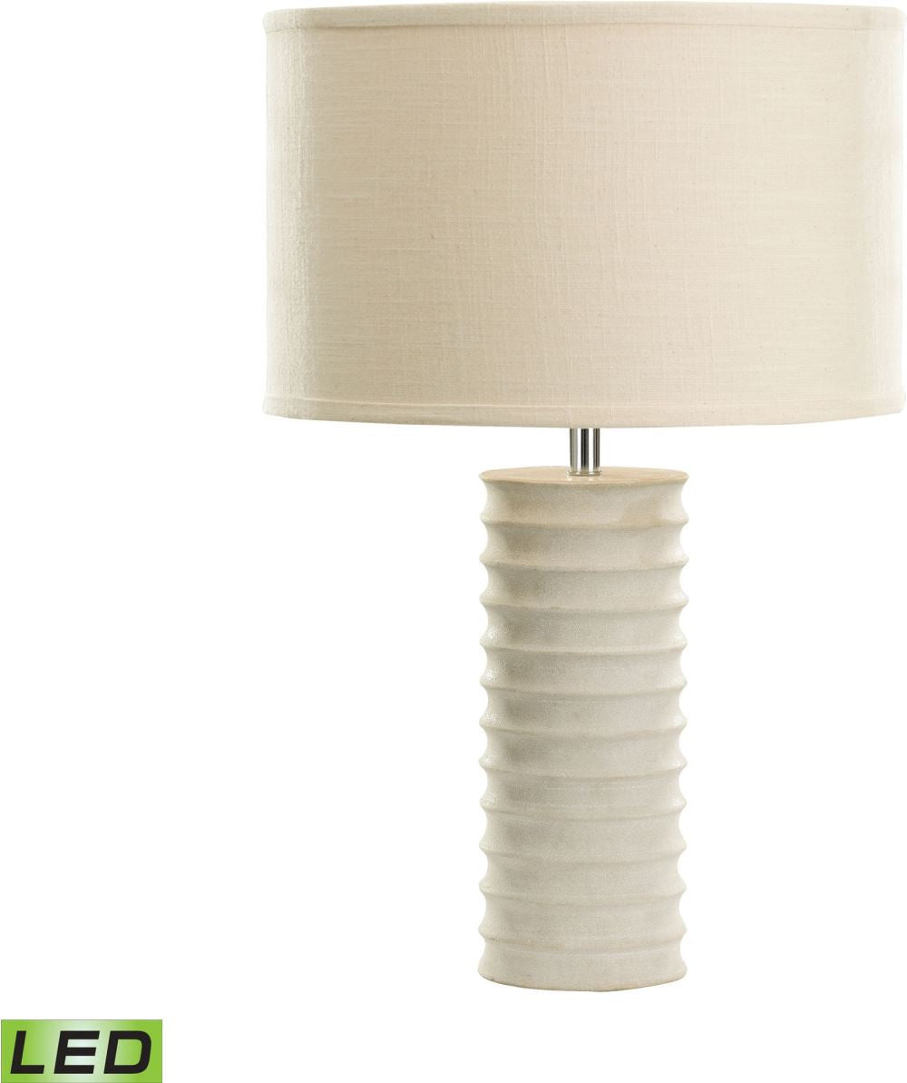 Mint Sand Stone Round Ribed Led Table Lamp