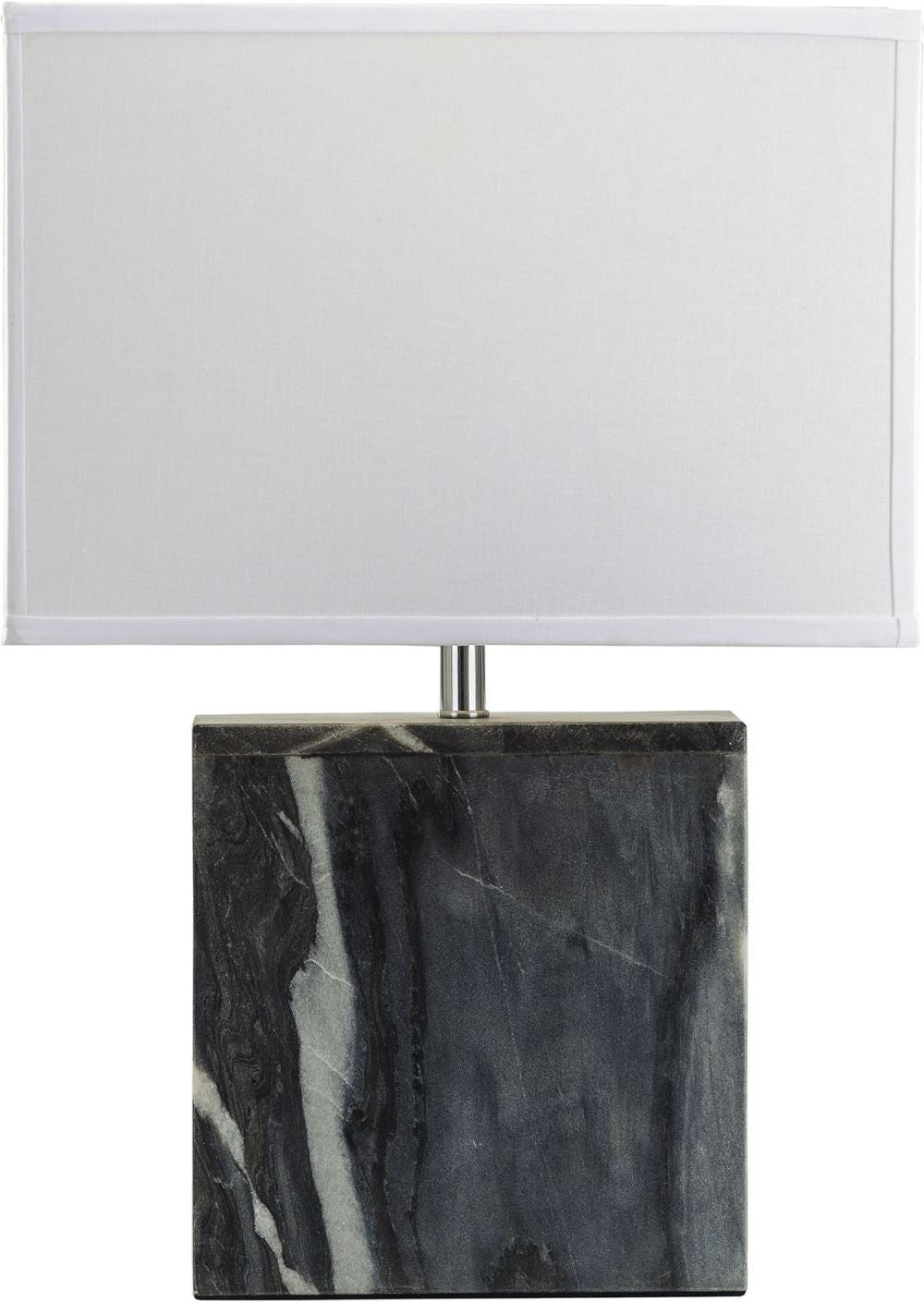 Grey Marble Square Table Lamp