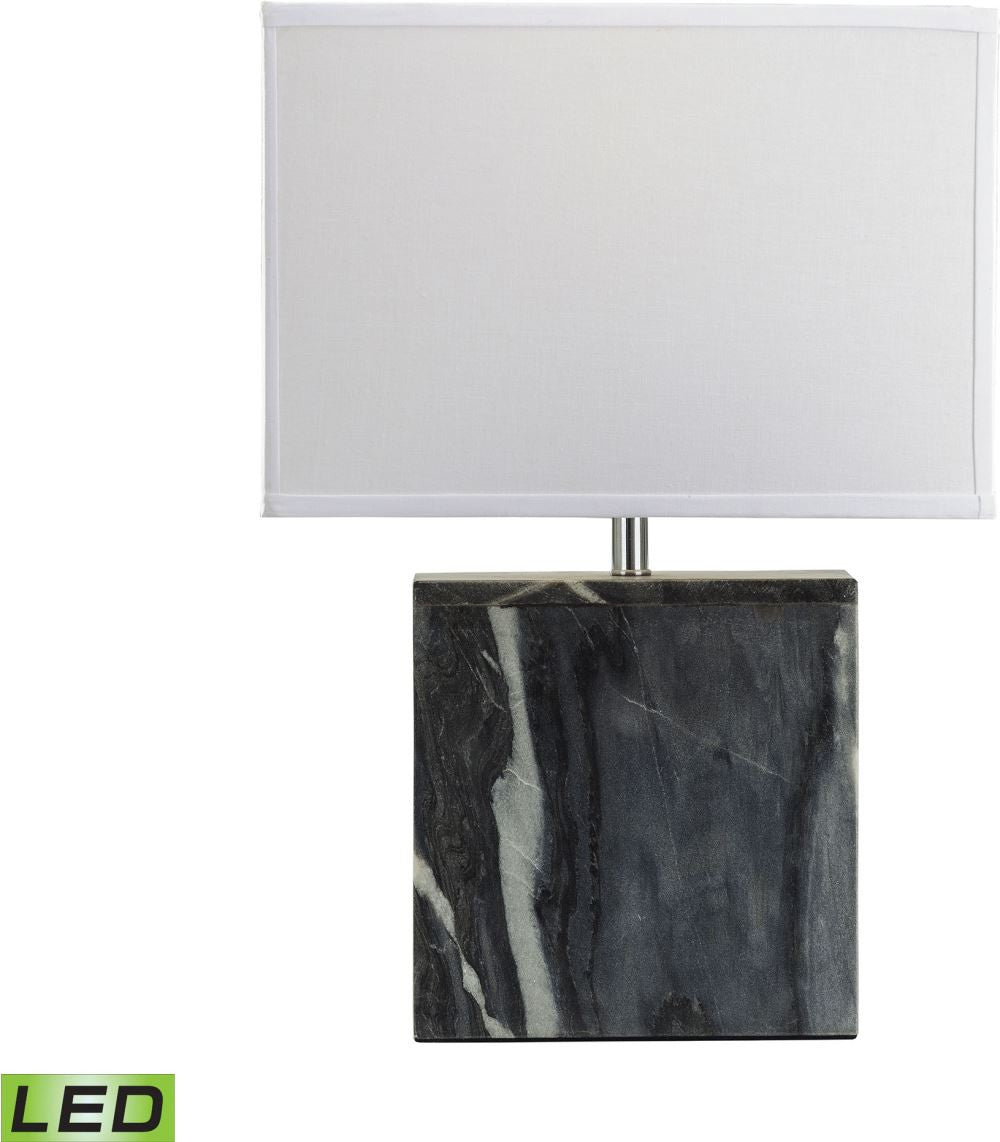 Grey Marble Square Led Table Lamp