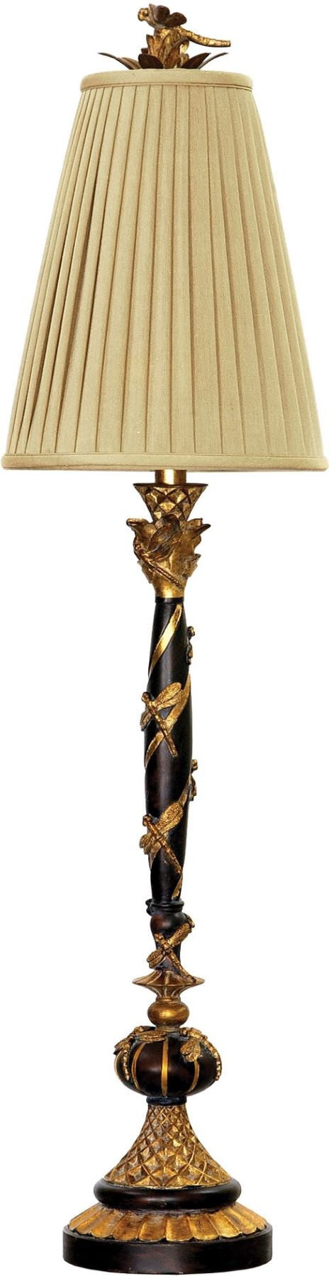 Dragonfly Table Lamp In Gold Leaf and Black