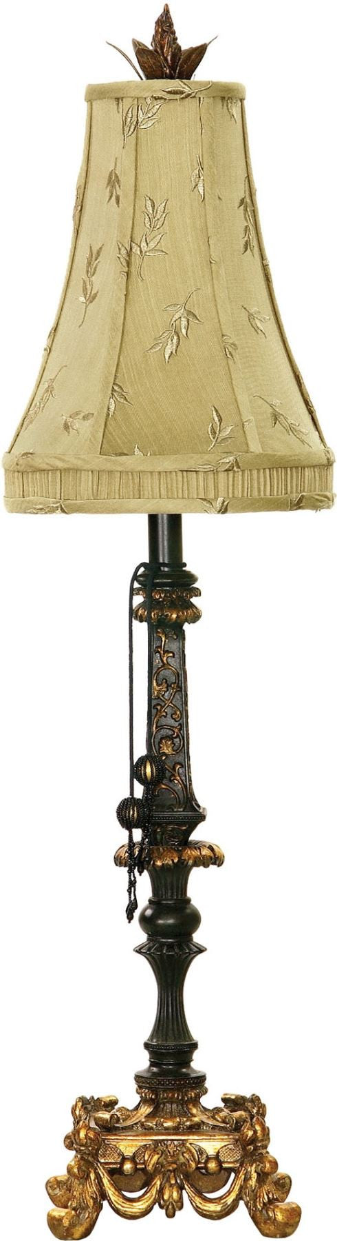 Josephine Table Lamp In Black and Gold Leaf