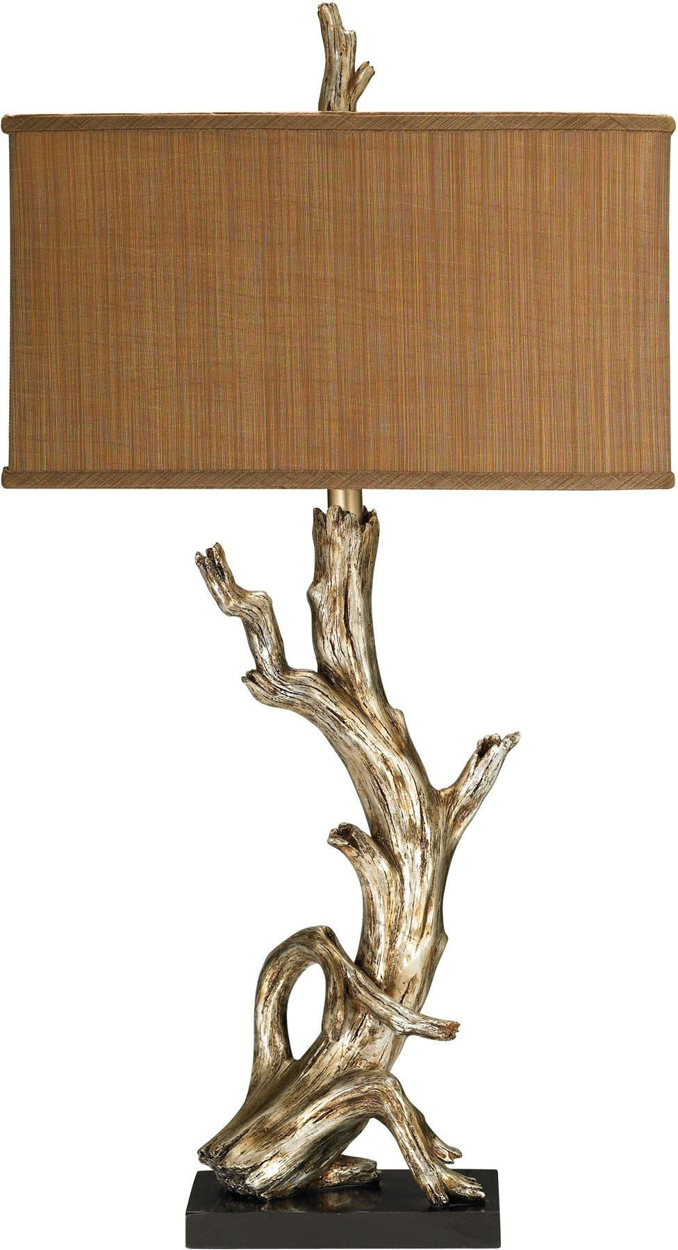 Driftwood Table Lamp In Silver Leaf