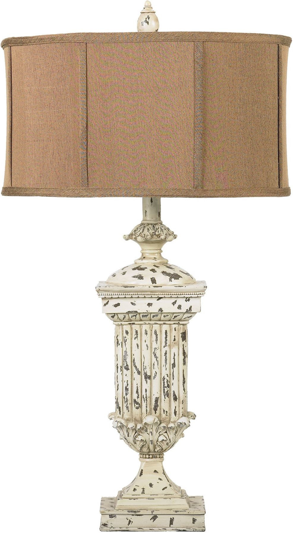 Morgan Hill Distressed Table Lamp In White