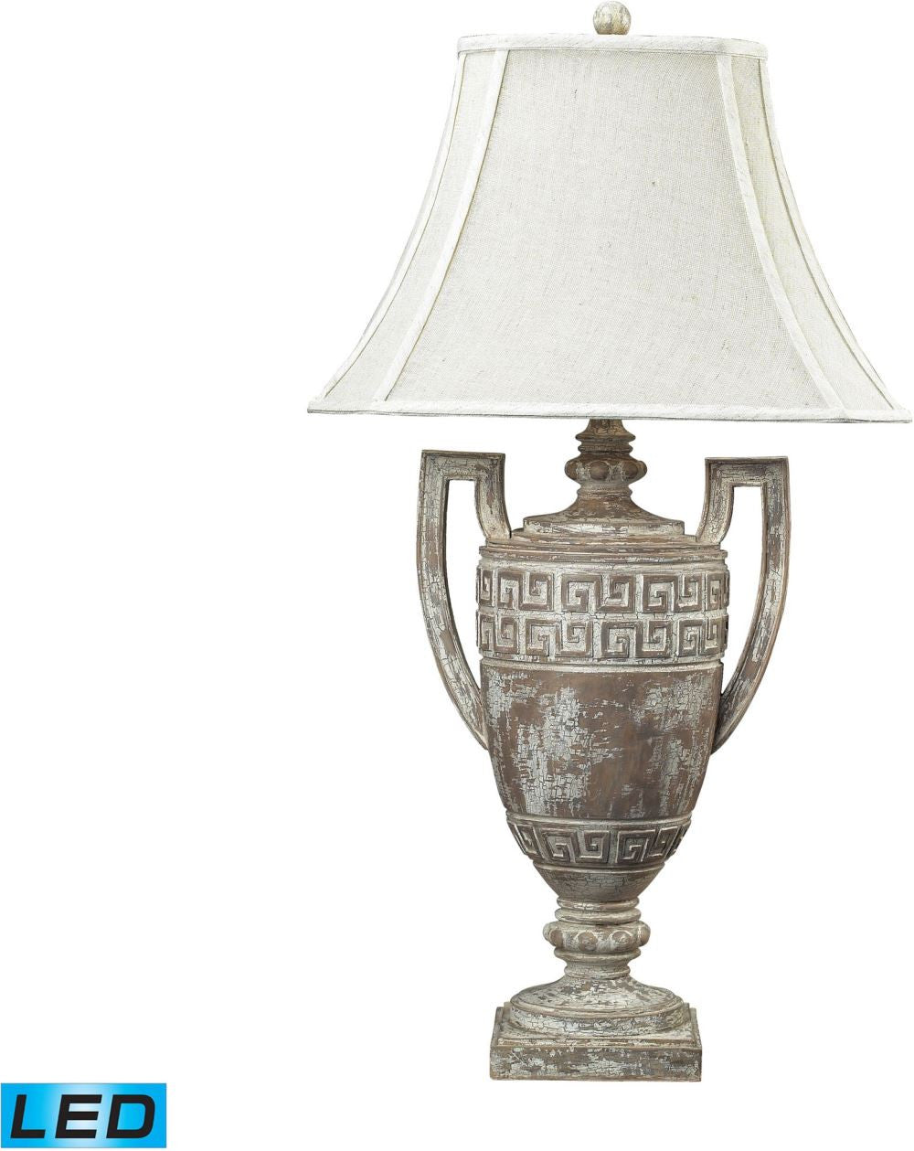 Greek Key Led Table Lamp In Allesandria Finish