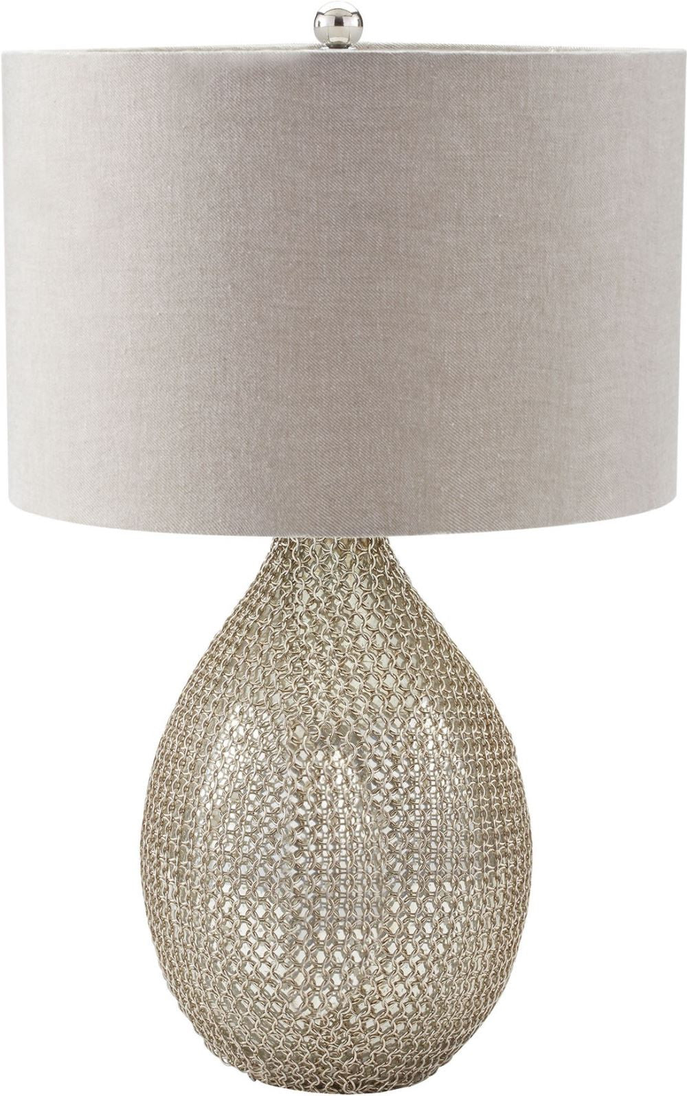 Chain Mail Raindrop Table Lamp In Silver Mercury