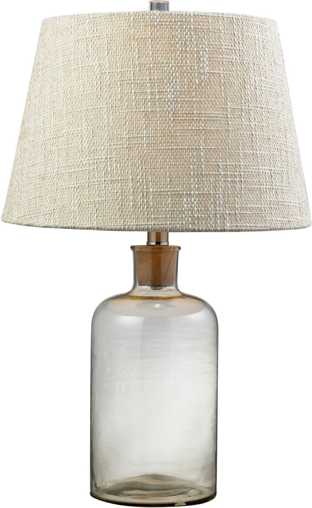 Clear Glass Bottle Table Lamp With Cork Neck
