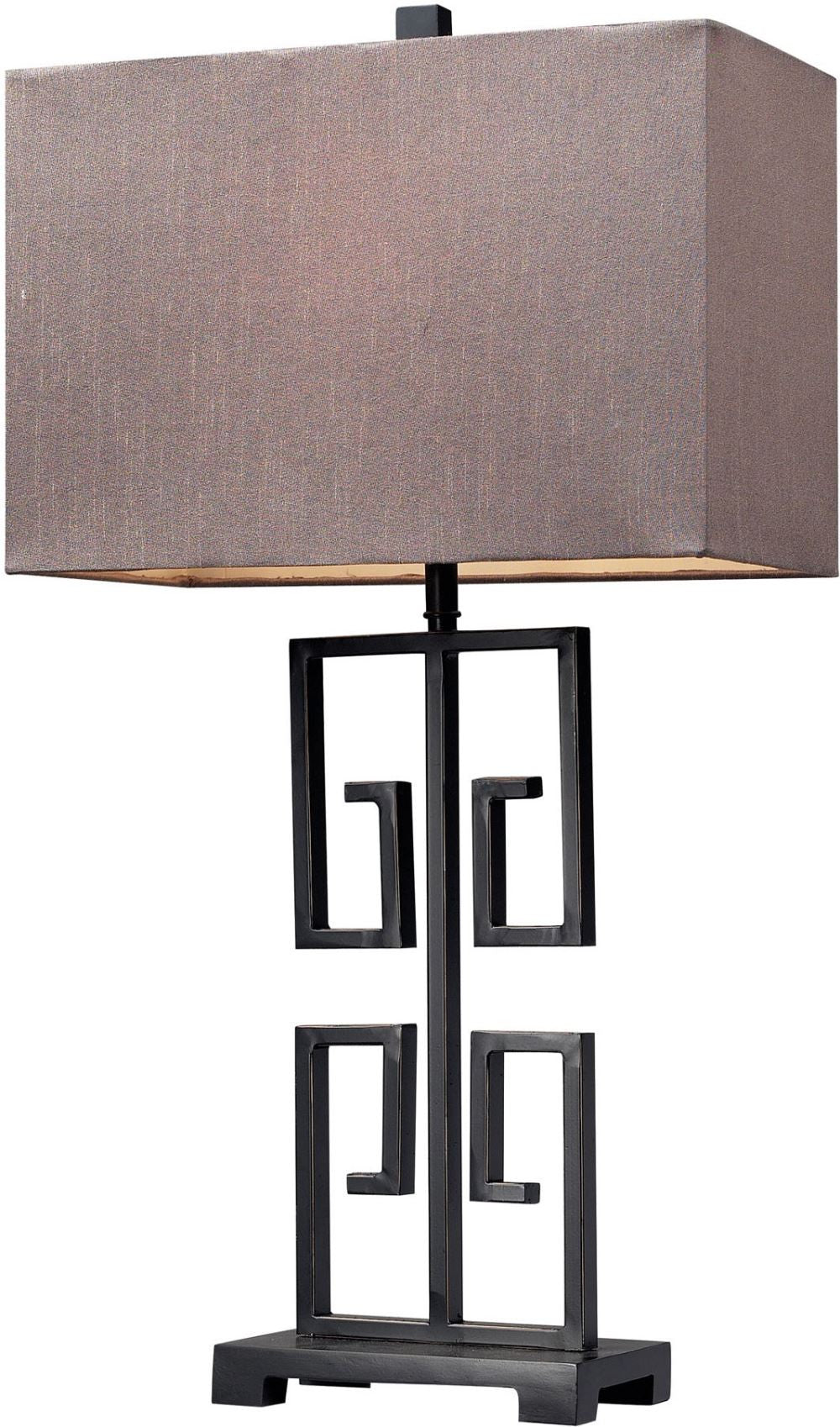 Greek Key Table Lamp In Dark Bronze