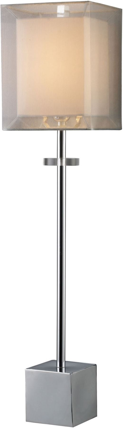 Exeter Table Lamp In Chrome With Double-Framed Shade
