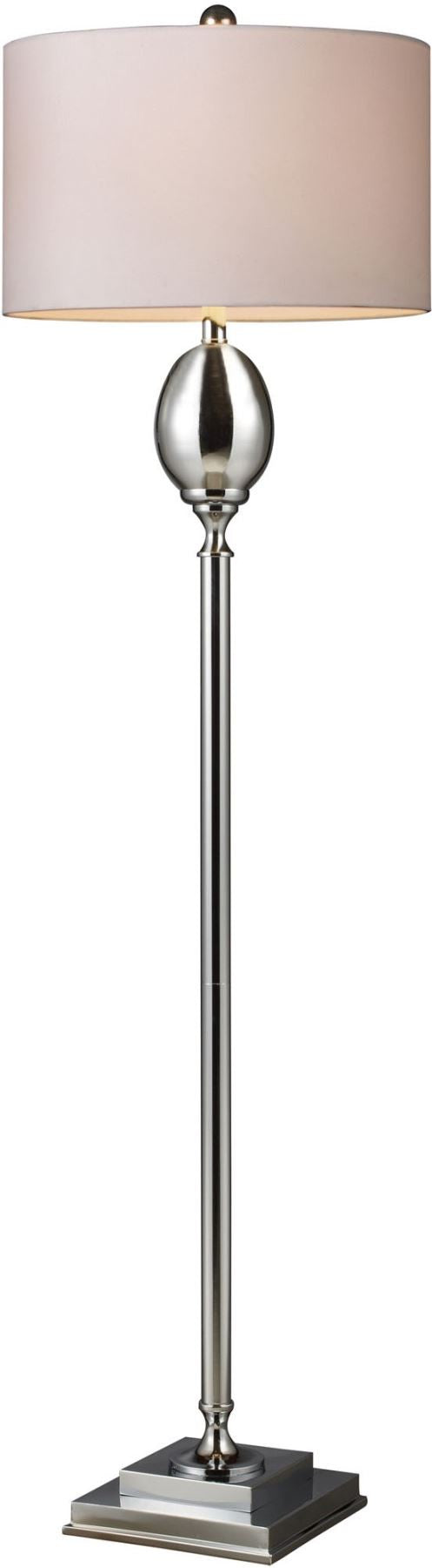 Waverly Floor Lamp In Chrome Plated Glass With Milano Pure White Shade