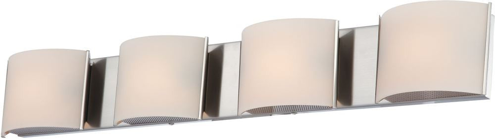 Pandora 4 Light Vanity In Chrome and White Opal Glass