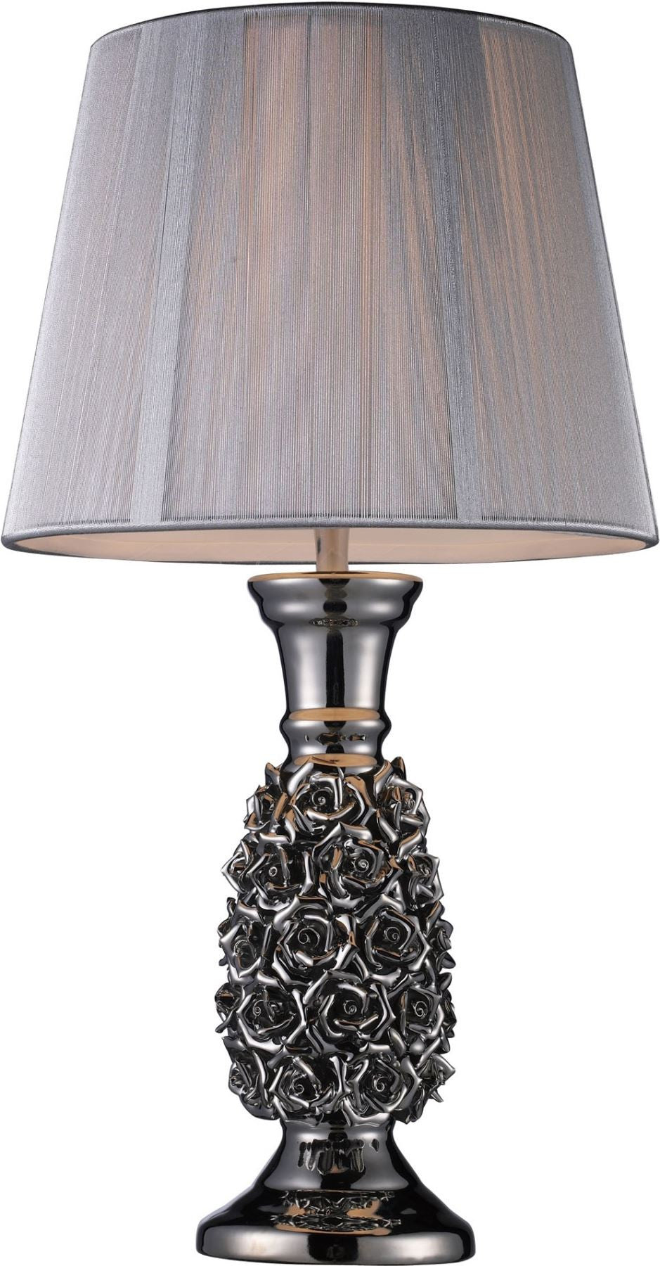Roseto Table Lamp In Alisa Silver With Silver String Shade