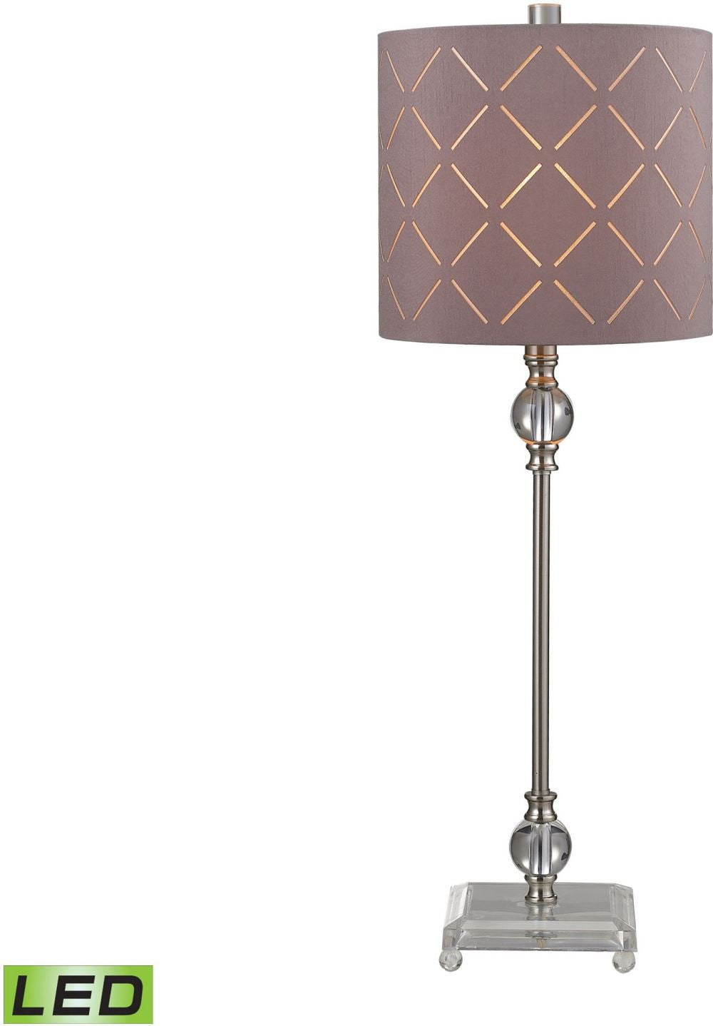 Laser Cut Led Buffet Lamp In Brushed Steel