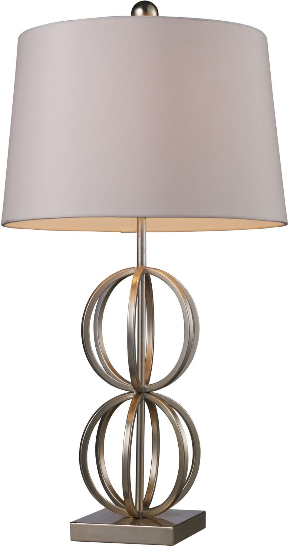 Donora Table Lamp In Silver Leaf With Milano Off White Shade