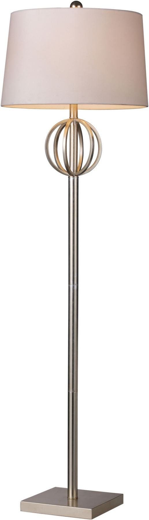 Donora Floor Lamp In Silver Leaf With Milano Off White Shade