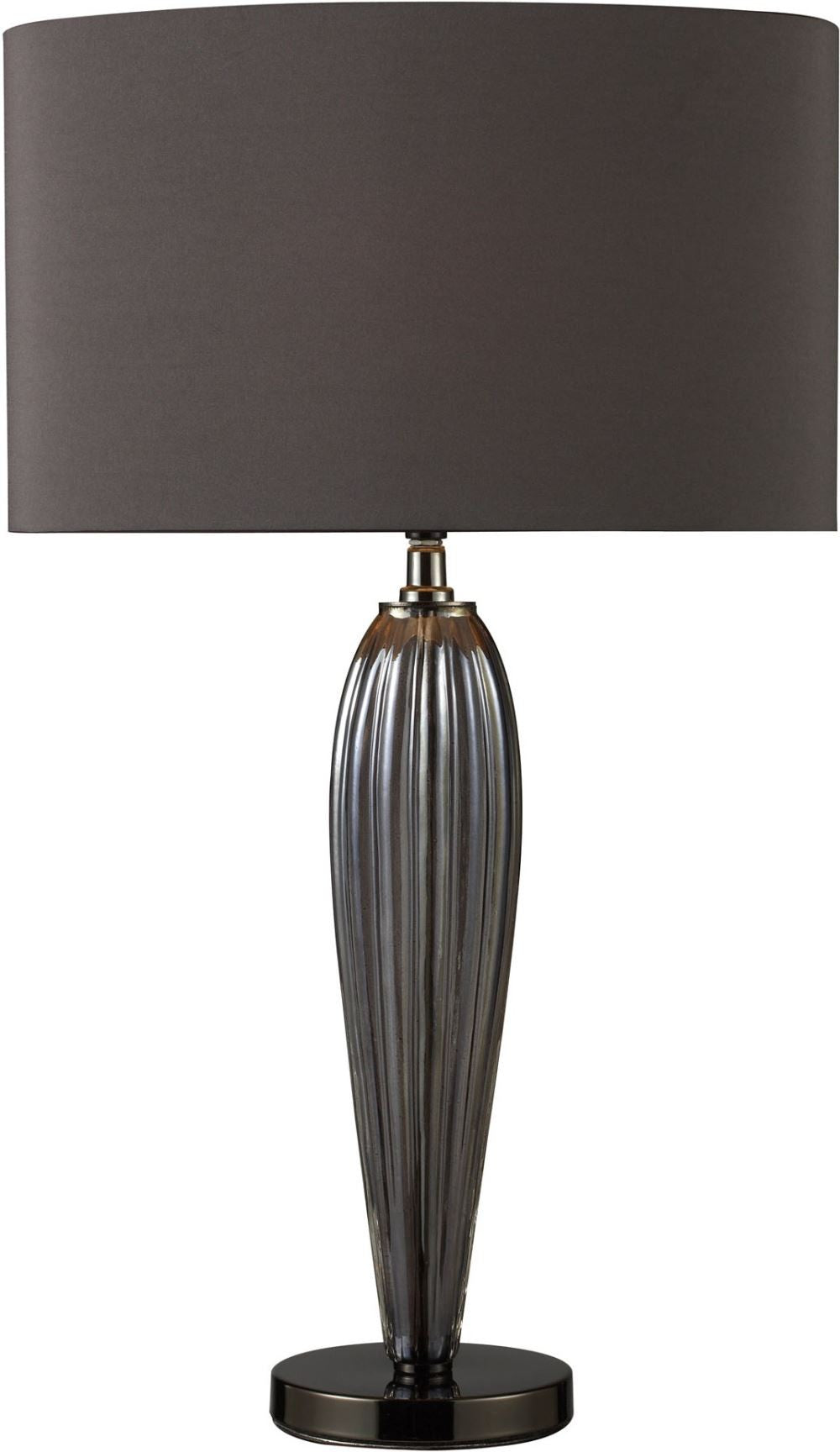 Carmichael Table Lamp In Steel Smoked Glass and Black Nickel