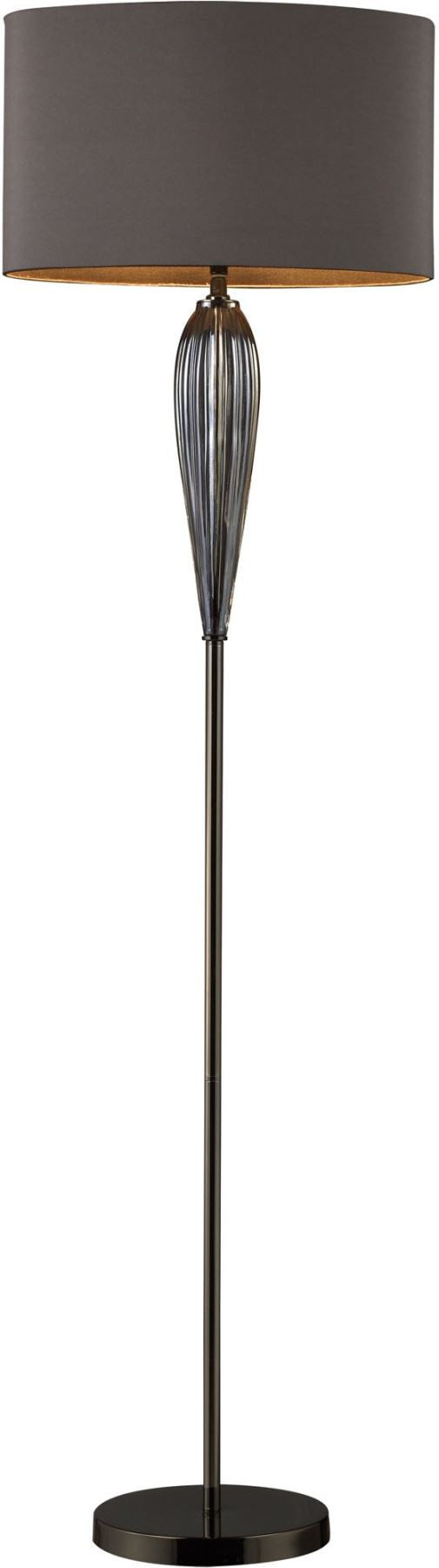 Carmichael Floor Lamp In Steel Smoked Glass and Black Nickel