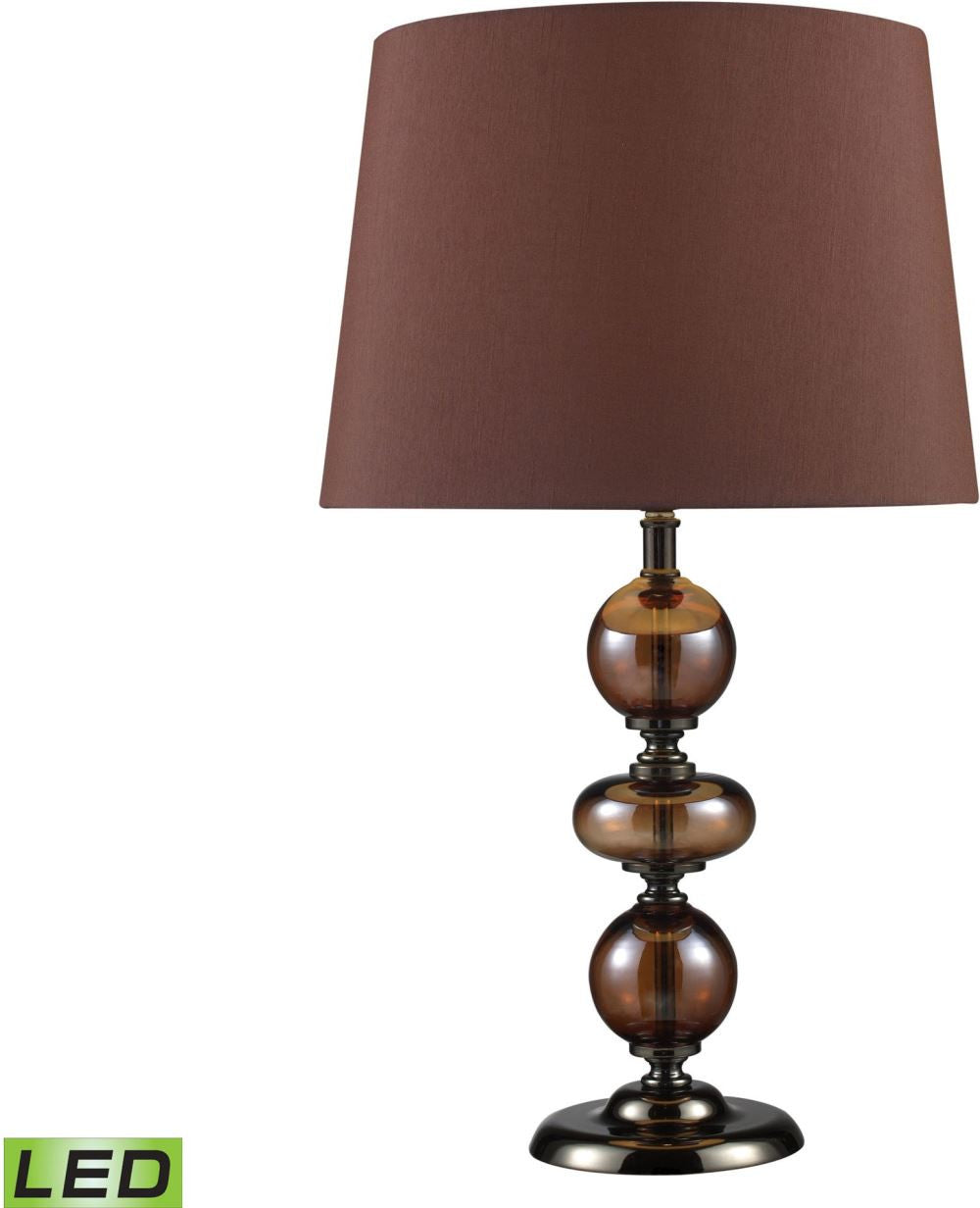 Dravos Led Table Lamp In Bronze and Coffee Plating With Chocolate Shade