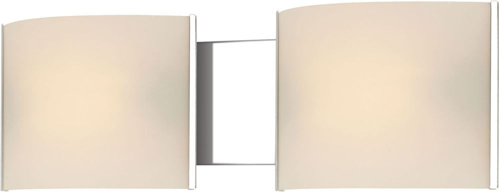 Pannelli 2 Light Vanity In Chrome and Hand-Moulded White Opal Glass