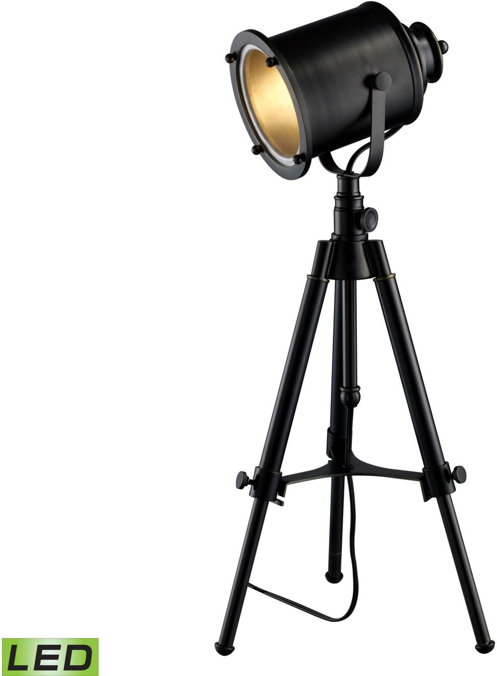 Ethan Adjustable Tripod Led Table Lamp In Restoration Black