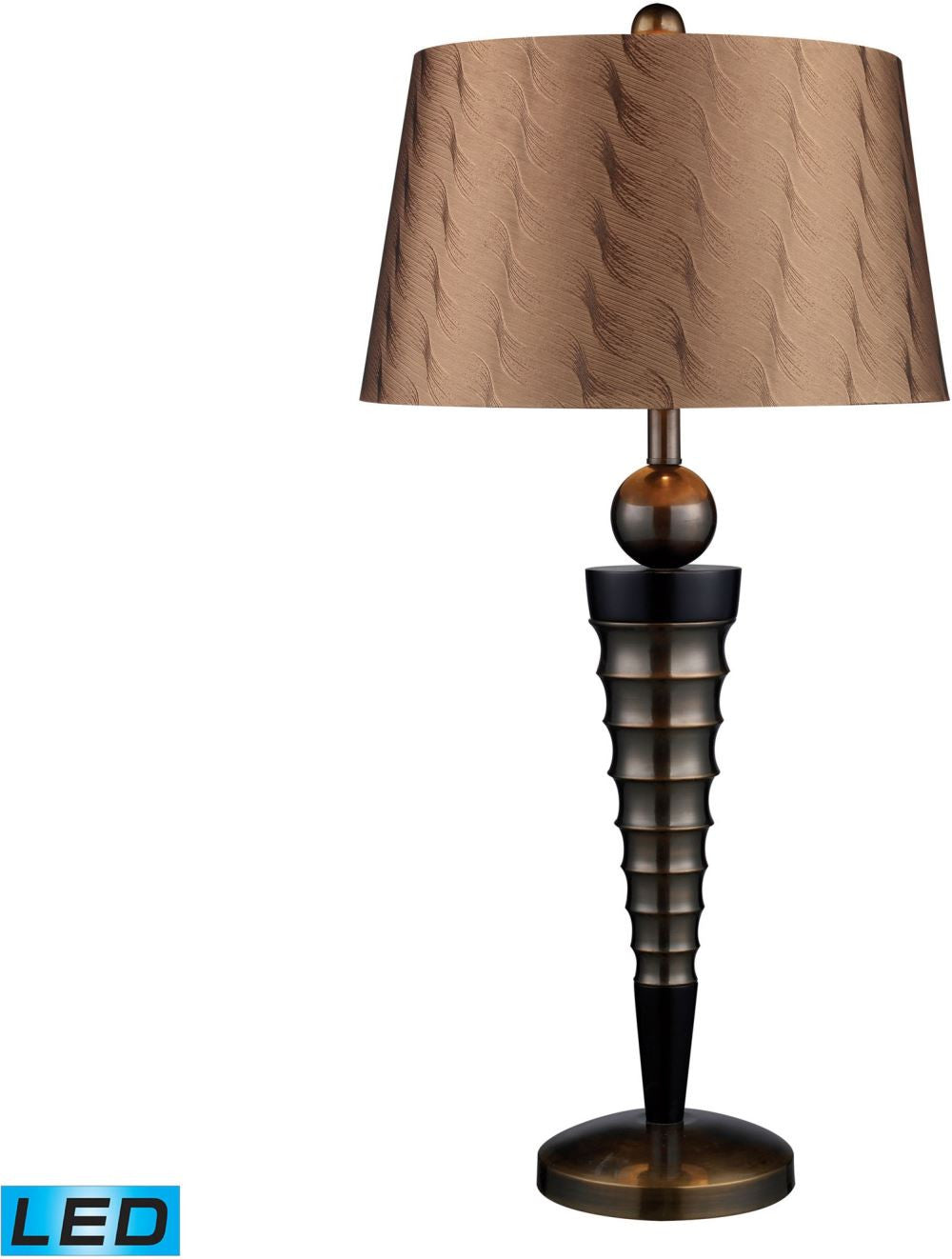 Laurie Led Table Lamp In Dunbrook Finish With Bronze Tone-on-Tone Shade