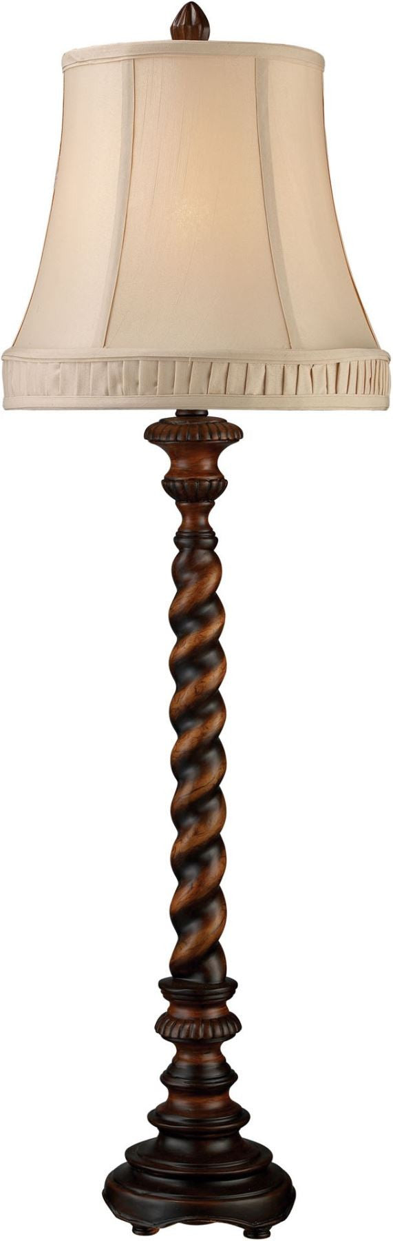 Rye Park Table Lamp In Sienna Bronze Wood With Cream Shantung Shade