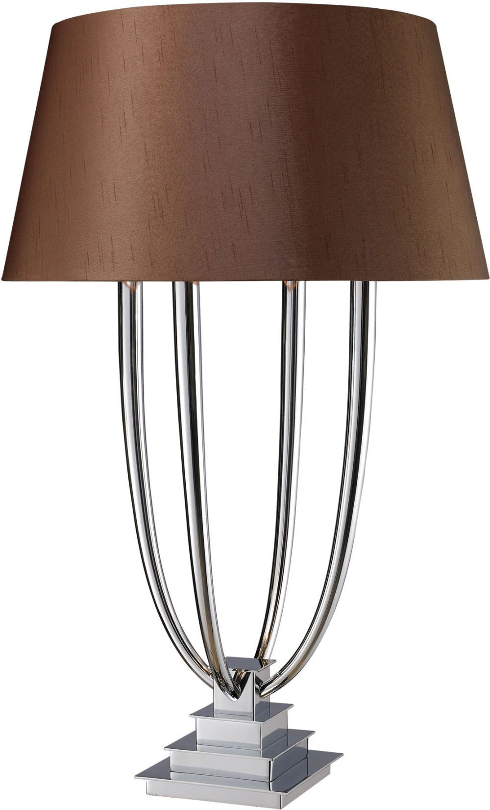 Harris 4 Light Table Lamp In Chrome With Chocolate Shade