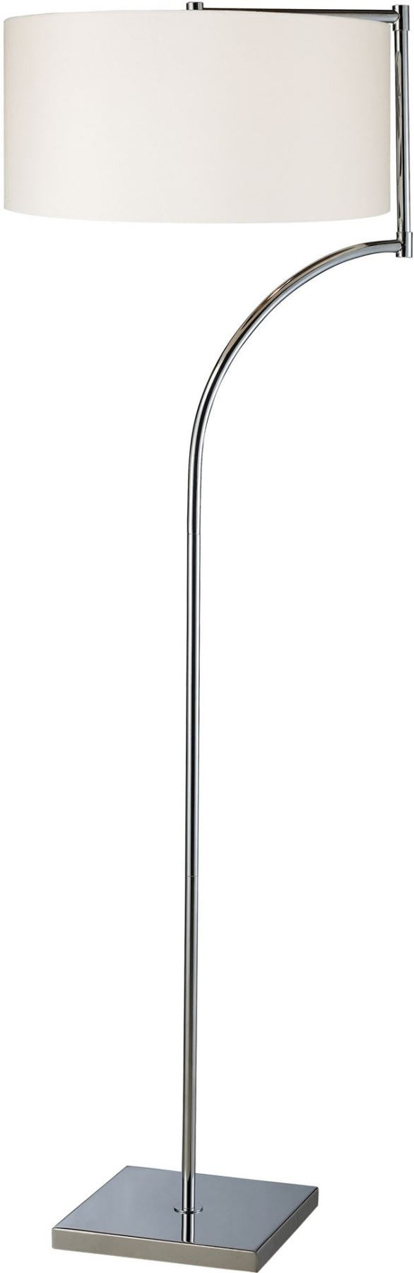 Lancaster Floor Lamp In Chrome With Milano Pure White Shade