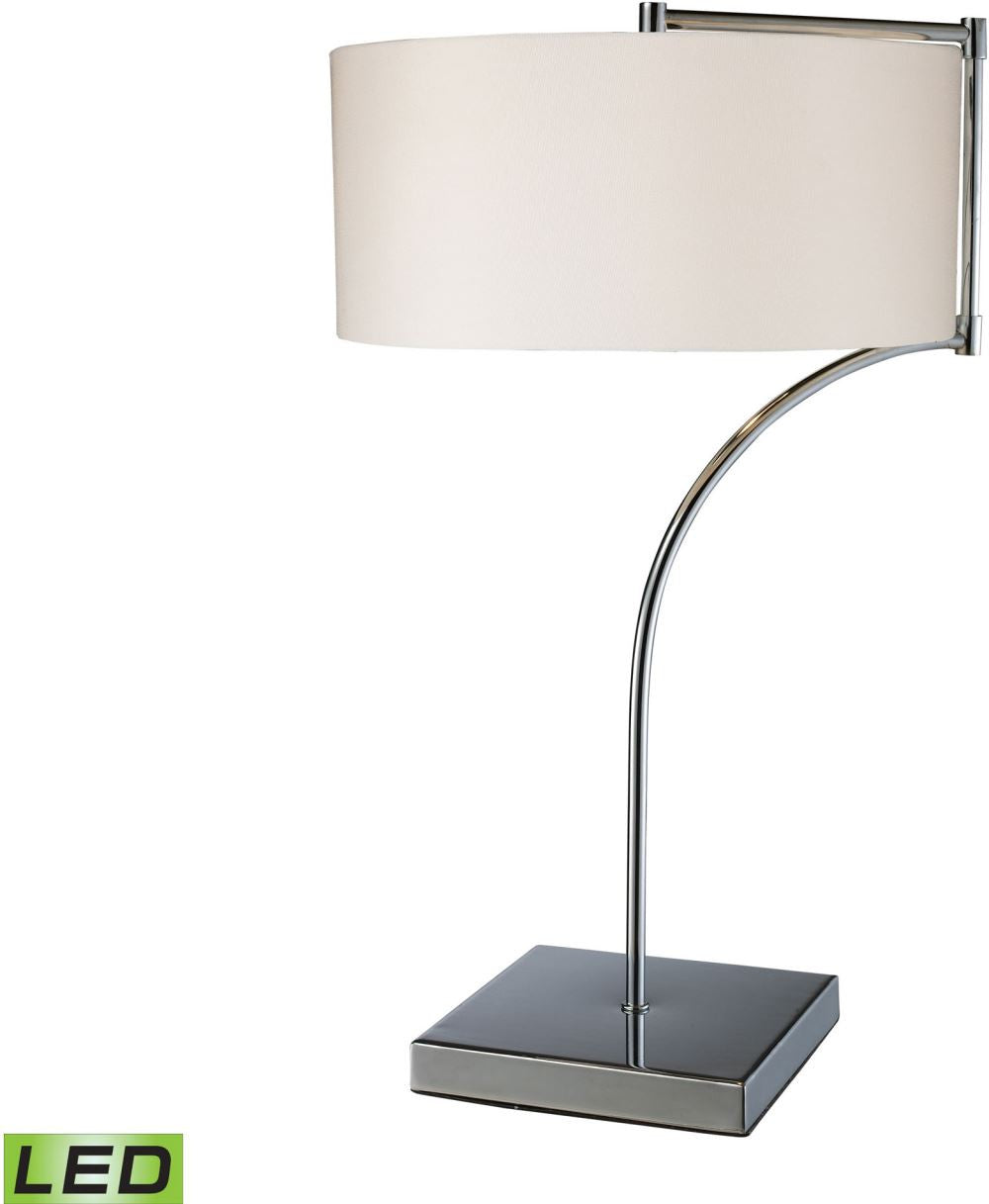 Lancaster Led Table Lamp In Chrome With Milano Pure White Shade