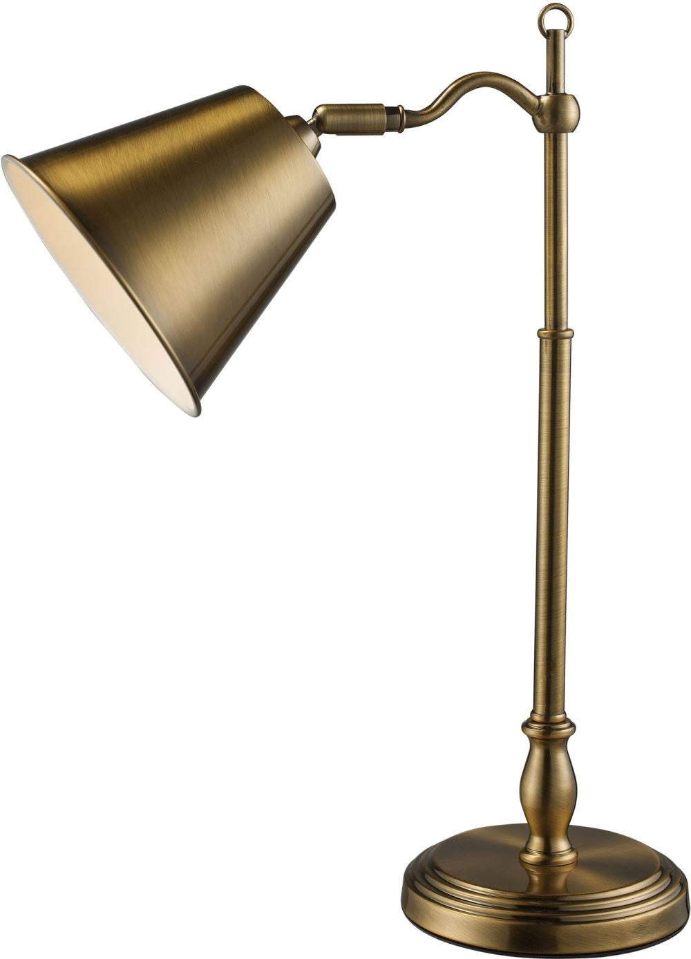 Hamilton Desk Lamp In Antique Brass With Matching Shade