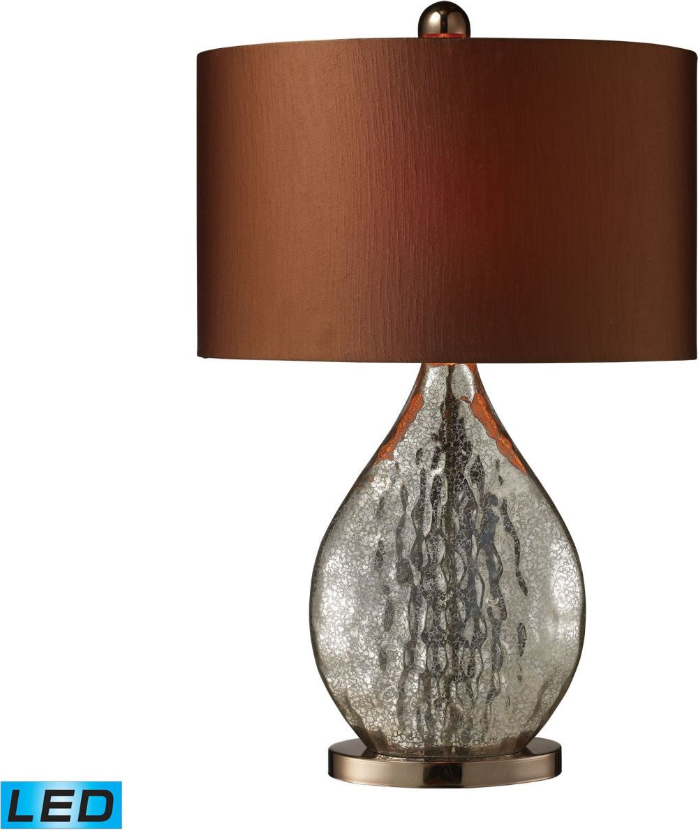 Sovereign Led Table Lamp In Antique Mercury and Coffee Plating