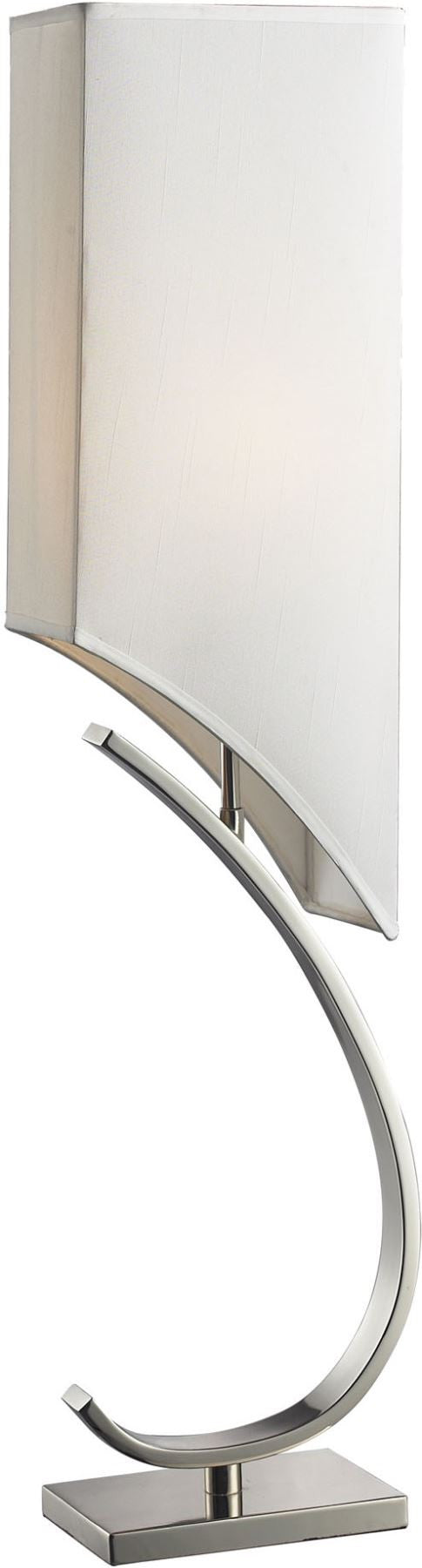 Appleton Table Lamp In Polished Nickel With Pure White Shade